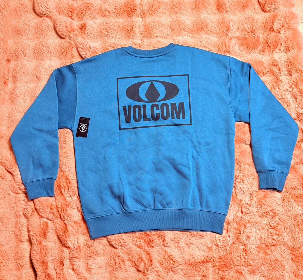 Volcom Roundabout Crew Small Blue Crewneck Sweatshirt